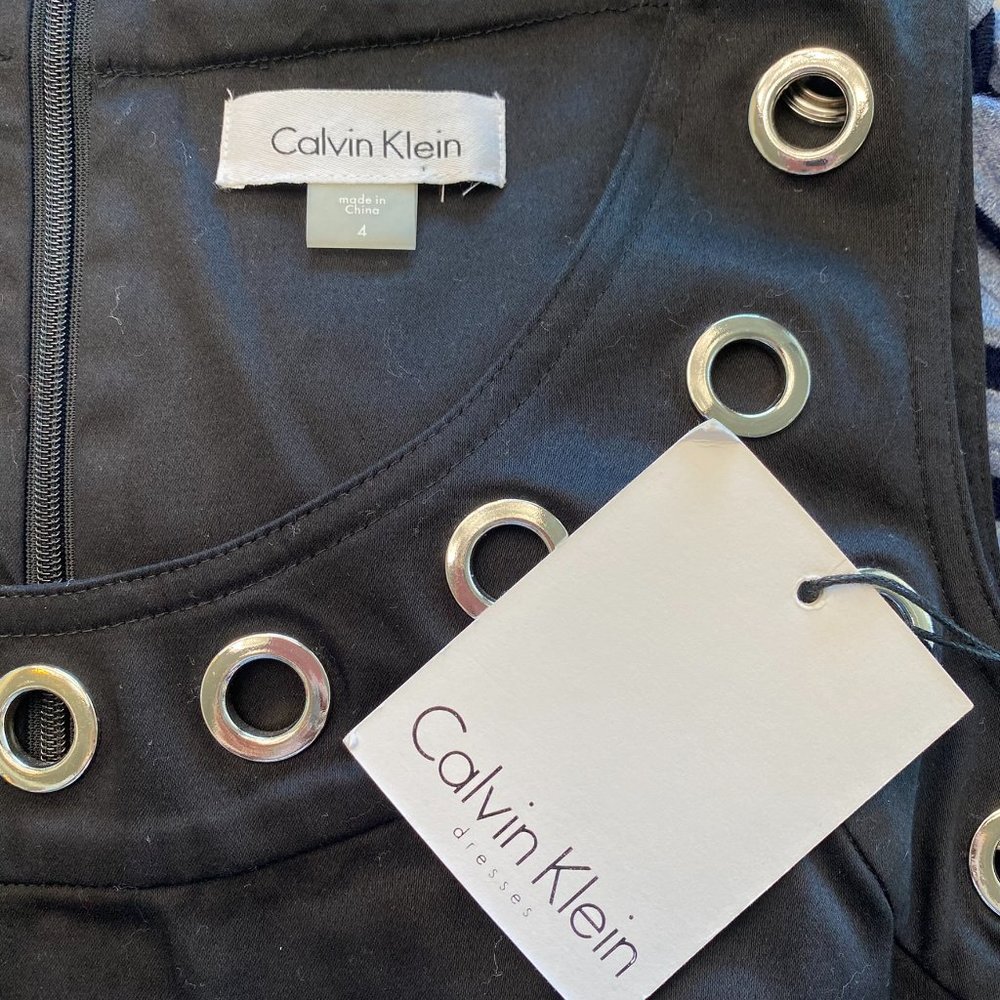 Calvin Klein Grommet Detail Sleeveless Dress Black - Picture 5 of 7